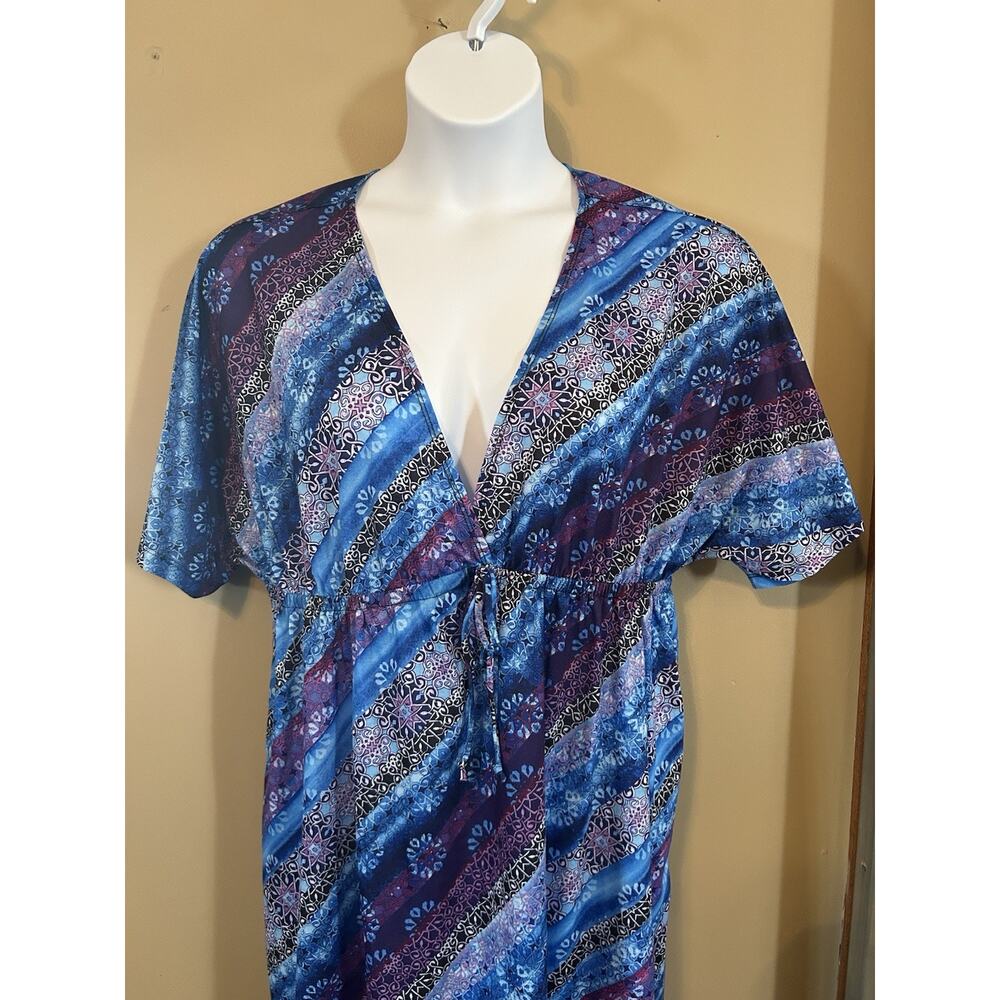 Swimsuits For All Coverup 18/20 Purple Blue Pool Beach Tropical